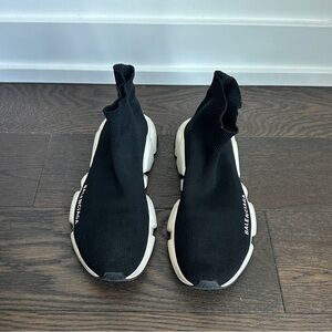 Balenciaga SPEED RECYCLED KNIT SNEAKER IN BLACK/WHITE size 36
